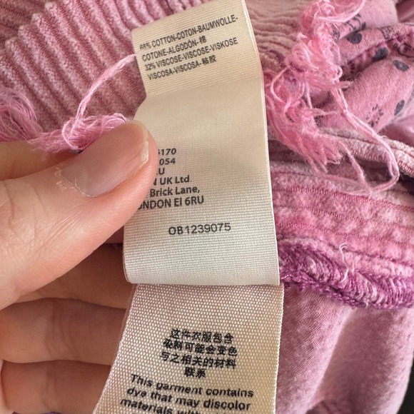 Free People Baxter Adjustable Distressed Frayed Pink Corduroy Overall Mini Skirt - Picture 8 of 11